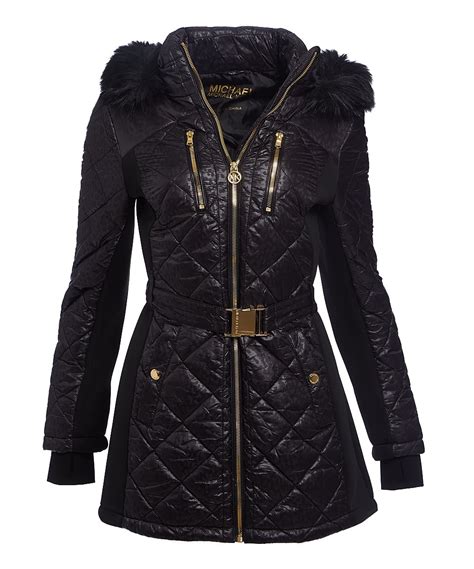 michael kors black jacket|michael kors black winter coat.